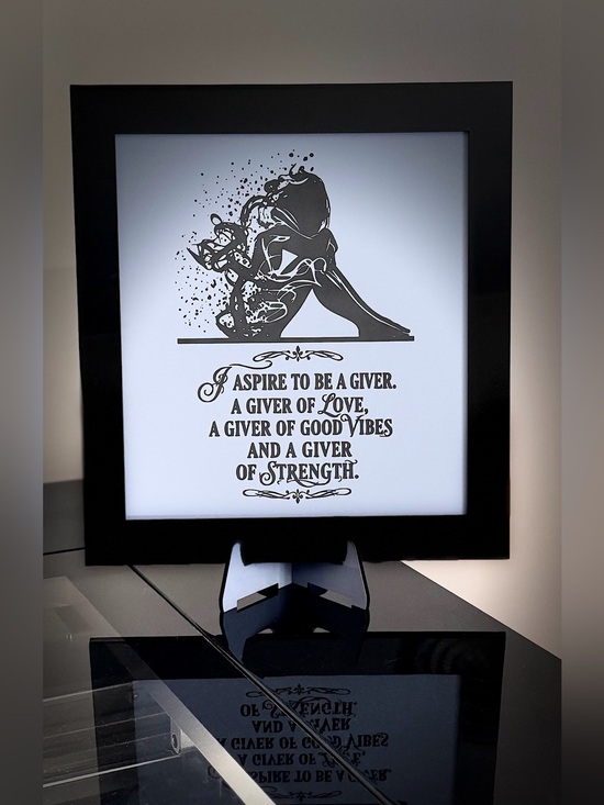 Hand Crafted Other - Handcrafted by me Wood/Acrylic  engraved framed Strength Sign 5”x7”